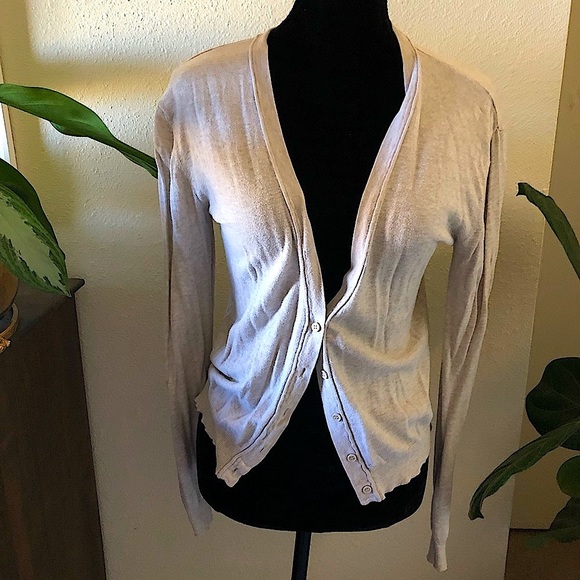 Nordstrom super soft Cotton cardigan heather grey - Picture 1 of 5